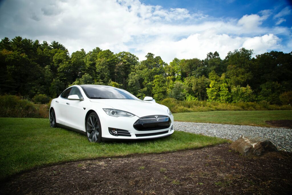 photograph of a tesla
